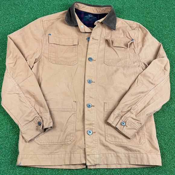 MBX Other - Vintage MBX Mens Brown Lined Flannel Button-up Chore Shacket Sz L
